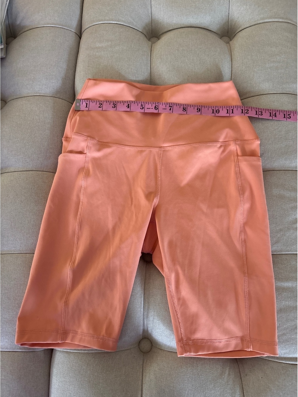 Spider biker shorts women peach size  small  side pockets